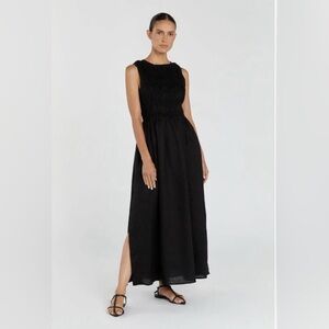 Diish Black Linen Maxi Dress